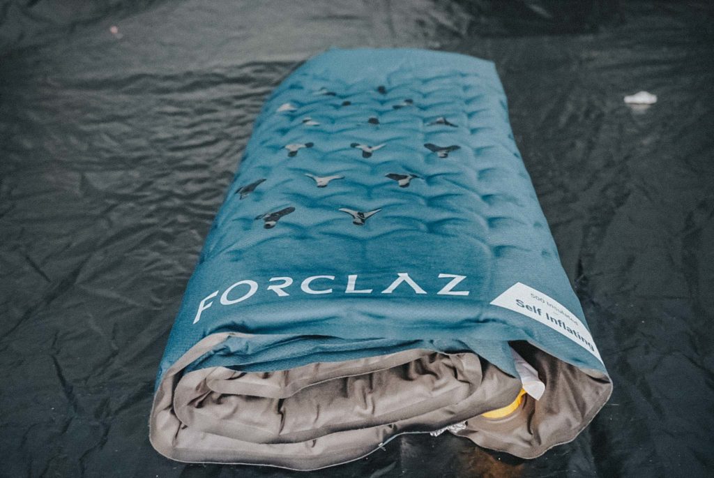 folded Forclaz self-inflating mattress
